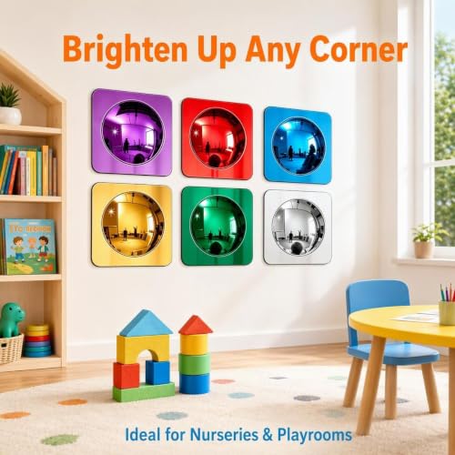 6-Piece Sensory Bubble Wall Mirror Set, Shatterproof Acrylic Wall Decor