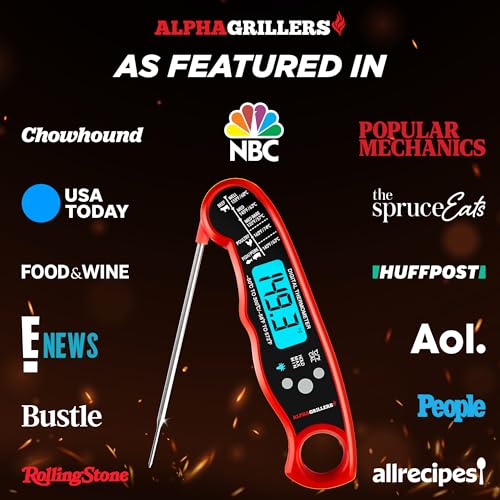 Alpha Grillers Instant Read Meat Thermometer Digital, Cooking, Food,