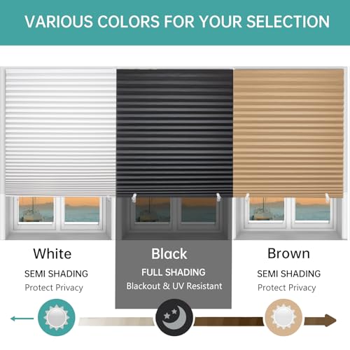 6 Pack Temporary Pleated Paper Shades | Cut to Size, Adhesive, No Tools
