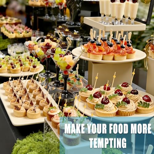 500PCS Natural Bamboo Cocktail Picks Set - 6 Styles & 4 Sizes for Drinks & Appetizers