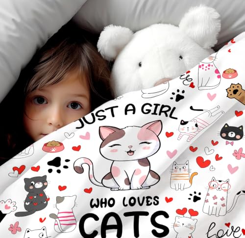 Cat Mom Blanket - 60x50 Inches, Soft Flannel Gift for Cat Lovers - Cats 1 Design