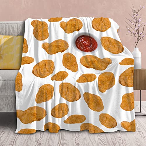 Chicken Nuggets Blanket Throw 60x50 Teen Size - Virudhaka Funny Plush Flannel