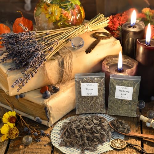 40 Pack Dried Herbs and Flowers Kit for Witchcraft and Spell Crafting