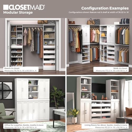 ClosetMaid Modular Closet Collection Shelf and Hang Rod Accessory Kit, 36-Inch Shelf and Adjustable Hang Rod Kit