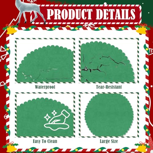 35-Inch Christmas Tree Stand Mat - Non-Slip Waterproof Felt Floor Protector