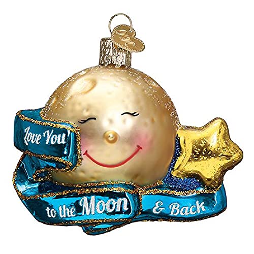 Moon and Stars Glass Christmas Ornament, Handcrafted Holiday Keepsake