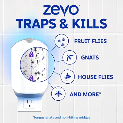 Zevo Flying Insect Trap Refills for Fruit Flies and Gnats, 4 Count