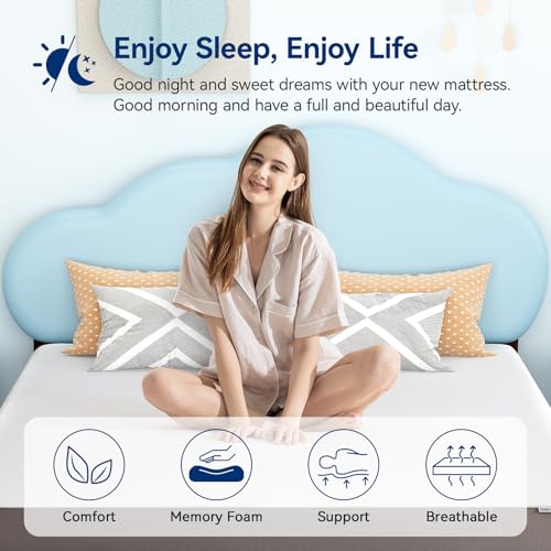 6-Inch Gel Memory Foam Twin Mattress - Soft Plush Feel, Breathable