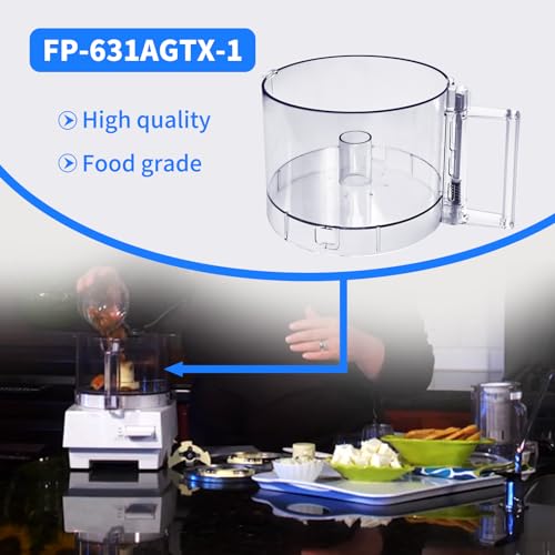 7-Cup Food Processor Work Bowl Replacement, 2-Tab Locking Design