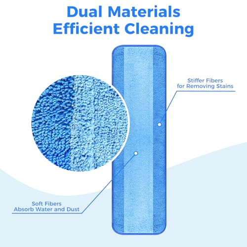 18-Inch Microfiber Mop Refill Pads - Washable Reusable Floor Pads (4-Pack)