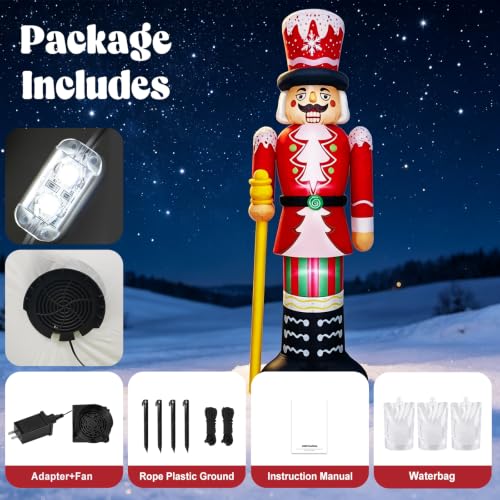 8FT Inflatable Nutcracker Decoration - Christmas Yard & Garden Display