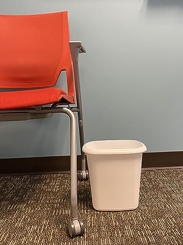 Small Vanity Trash Can Wastebasket, 1.5 Gallon (6 Quart) White Compact Bin