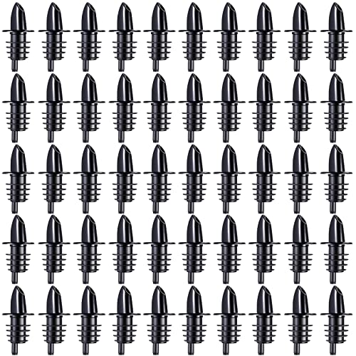 Potchen 100 Pack Liquor Bottle Pourers - Bar & Home Use, Black