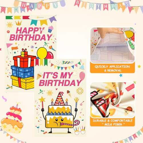 Set of 2 Happy Birthday Chair Covers for Classroom Decor