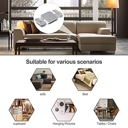 Heavy Duty Metal Sectional Couch Connectors with Screws - 4 Pack