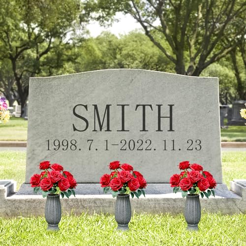 10-Inch Cemetery Vase with Metal Spike and Drainage Hole for Grave Memorials