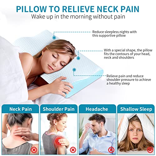 Ergonomic Memory Foam Neck Pillow for Side & Back Sleepers
