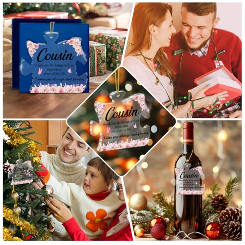 Cousin Acrylic Puzzle Piece Ornament - Gift for Birthday Christmas Thanksgiving Wedding — Variation: Cousin