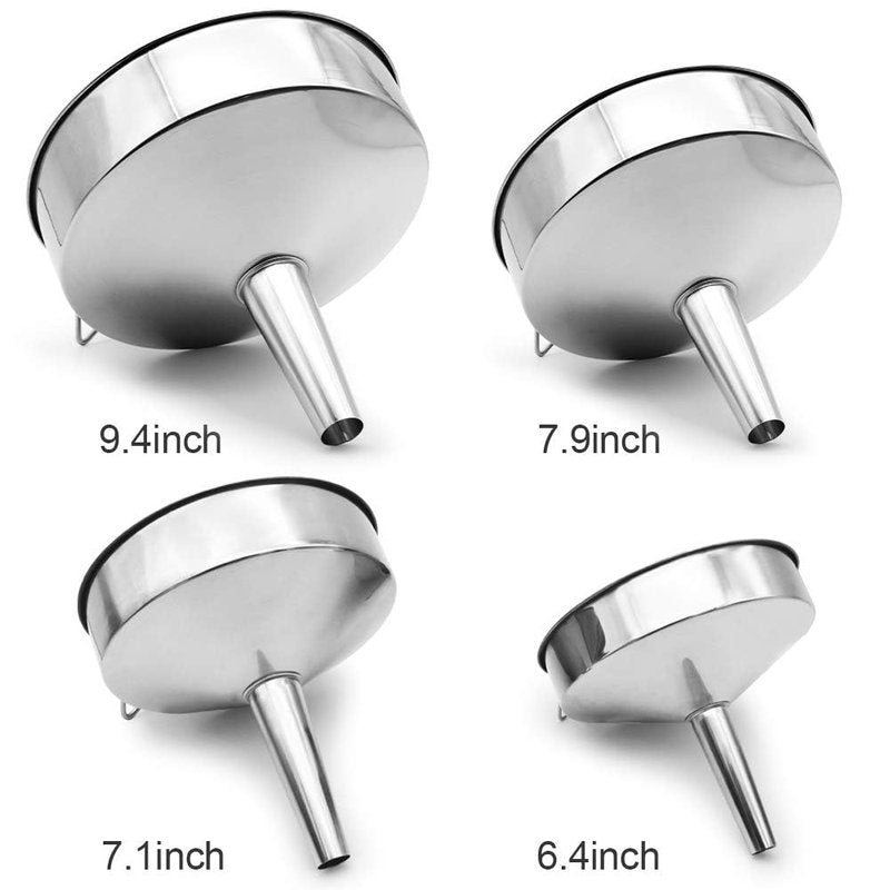 Super Large Stainless Steel Large Funnel with Detachable Strainer/Filter for Cooking Oil and Transmission Liquid and Powder, Food Grade Metal Kitchen Funnels