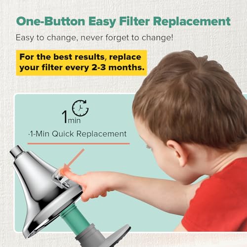 High Pressure Filtered Shower Head for Hard Water with Chlorine Removal