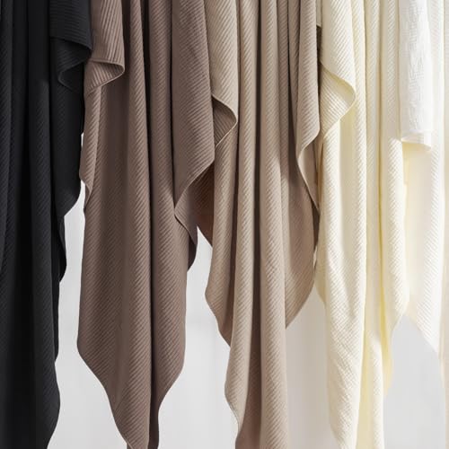 EverGrace Oversized Cotton Ribbed Matelassé Coverlet Set, King, Mocha Brown