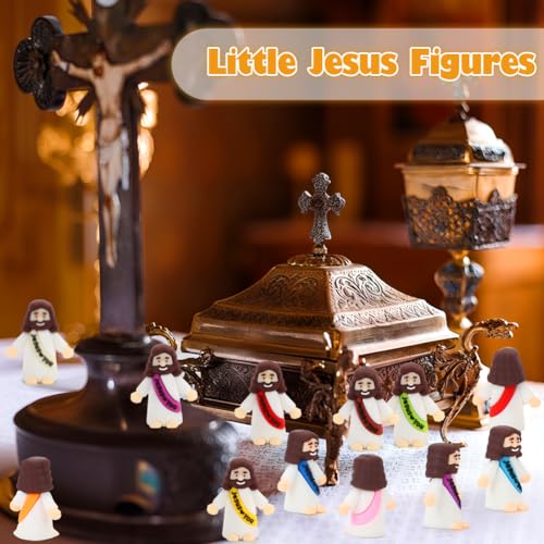 40 Pcs Mini Jesus Figurines Bulk - Tiny Pocket Religious Toys for Parties