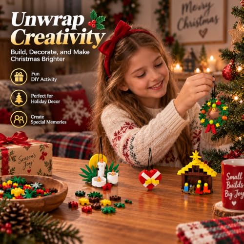Jesus Nativity Advent Calendar Building Set – 24 Mini Ornaments with 704 Pieces