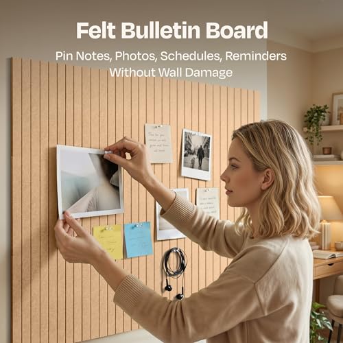 12-Pack Felt Bulletin Board Tiles - Self-Adhesive Wall Pin Board Set