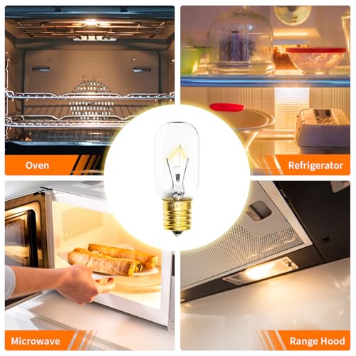 E17 Microwave Light Bulb 125V 30W Dimmable - 2 Pack Warm White