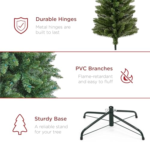 7.5ft Pre-Lit Slim Pencil Artificial Christmas Tree with 350 Lights