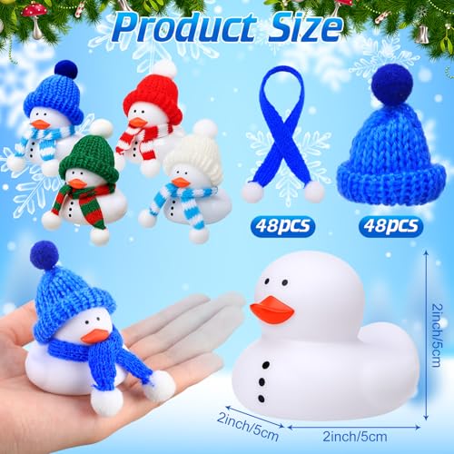 Jerify 24 Pack Christmas Snowman Rubber Ducks - Winter Holiday Party Favors