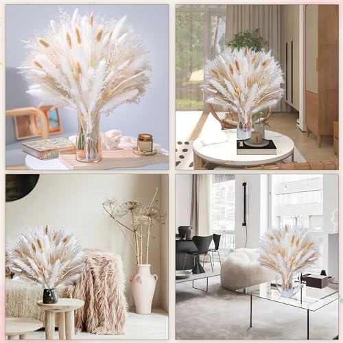 95-Piece Natural Dried Pampas Grass Bouquet for Boho Home Decor