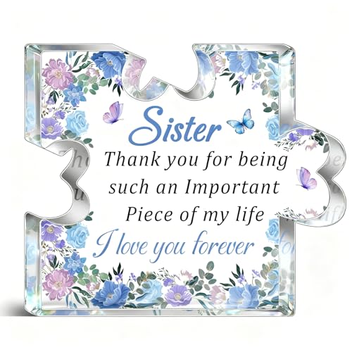 Sister Birthday Gift Acrylic Puzzle Plaque – Heartfelt Keepsake for Sisters