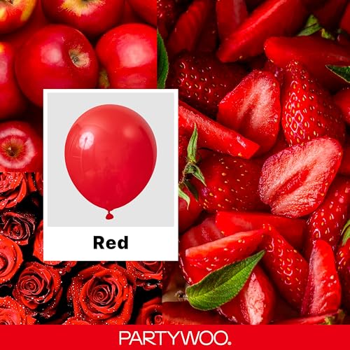 PartyWoo Red Balloons 85 Pcs Assorted Sizes Latex Balloon Arch Kit