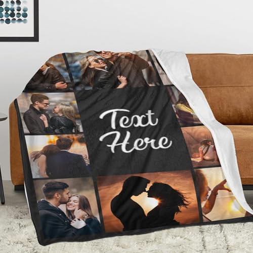 Custom Photo Blanket - Personalized Soft Flannel Throw with Text