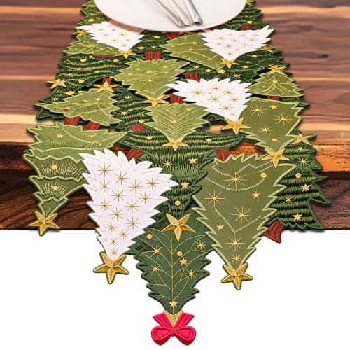 Ritgssi Christmas Tree Table Runner 13"x108" Winter Holiday Table Decor