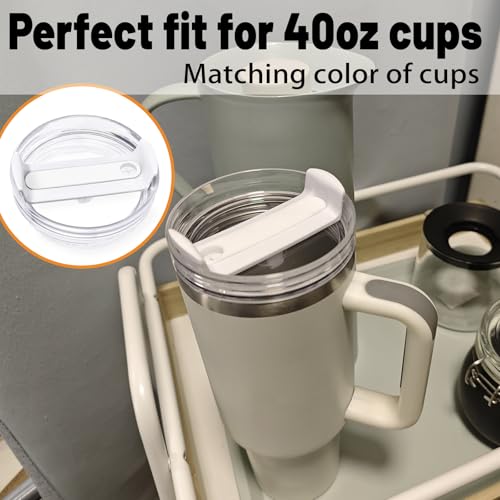 40 oz Tumbler Replacement Lid, Spill-Proof Clear Travel Mug Cover 2-Pack