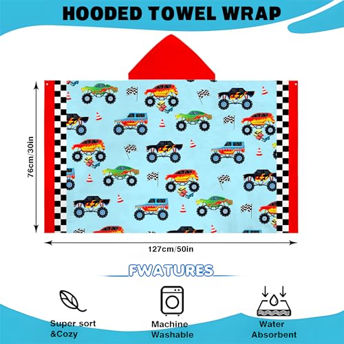 Kids Hooded Beach Towel - 100% Cotton Super Absorbent Swim Wrap (30x50")