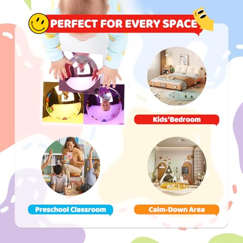 6-Piece Sensory Bubble Mirror Set - Shatter-Resistant Acrylic Wall Decor
