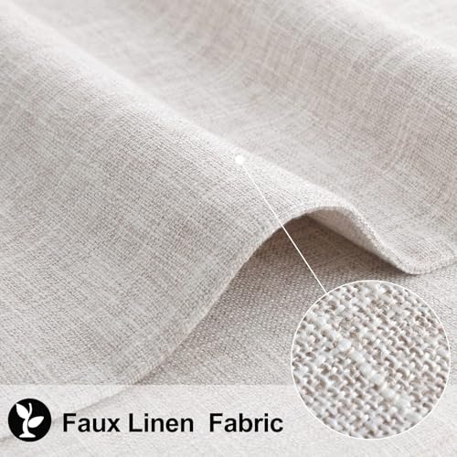 Faux Cotton Linen Placemats Set of 6, Washable Farmhouse Dining Table Mats