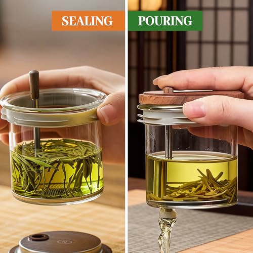Glass Travel Tea Mug with Infuser 650ml - Portable Tea Brewer