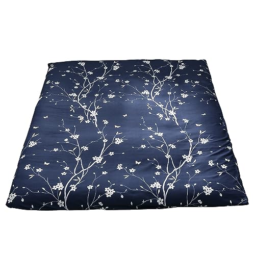 Futon Mattress Cover - Navy Floral, Twin Size, Soft & Washable