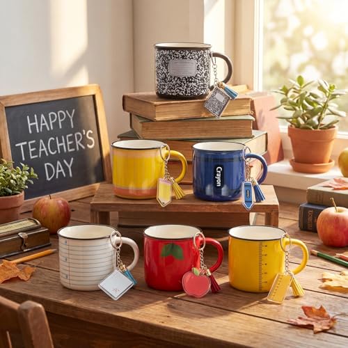 Hushee Christmas Teacher Mug & Keychain Gift Set - Stationery