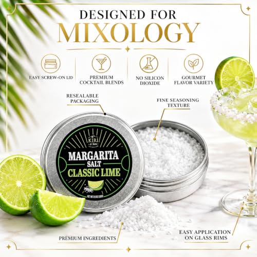 Kiri & Sons 5-Pack Flavored Salt Rimmer Set for Cocktails & Margaritas