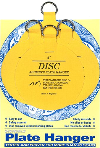 Invisible Adhesive Plate Hangers - 4 Inch Disc Set for Wall Display