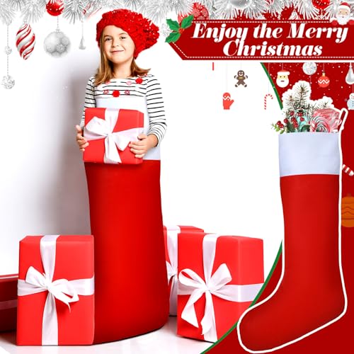 Croknit 5 Pcs Giant Christmas Stockings 43 in Multicolor Fresh Style - Felt, Jumbo 110 cm