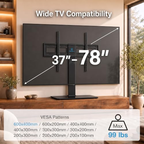 Universal Swivel TV Stand Base for 37-78 Inch TVs - Height Adjustable