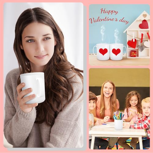 SiliFine 24 Pcs 12oz White Plastic Mugs with Handle — Reusable DIY Cups
