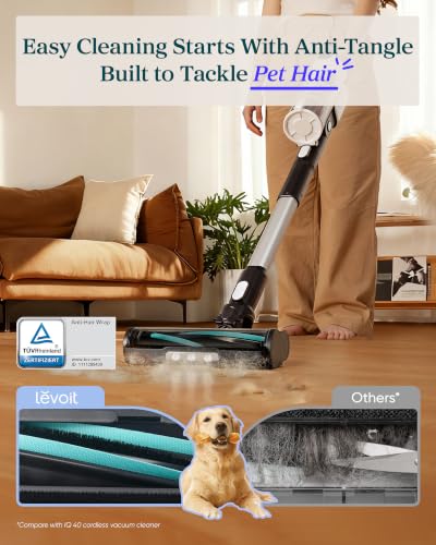 Levoit Cordless Pet Hair Vacuum Cleaner LVAC-200 Essential - Anti-Tangle, Up to 50 Min