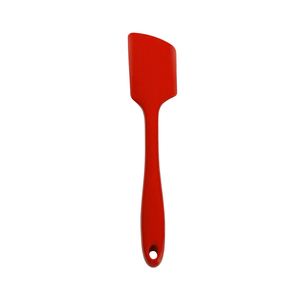RSVP International Ela Series Heat Resistant Spatulas for Cooking & Baking Strong Silicone Wrapped Steel Rubber Scraper, Spatula, 11x2", Red